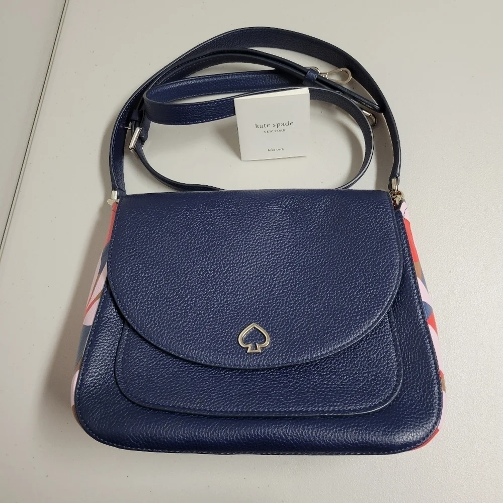 Kate Spade Kailee Medium Flap Tropical Toss Shoulder Bag.